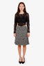 Pre-loved Chanel™ Silver/Green Tweed Knee Length Skirt Size 40