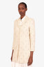 Pre-loved Chanel™ White Sequin Cotton Silk Button-Up Jacket Size 36