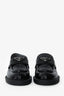Prada Black Brushed Leather Triangle Logo Mules Size 35.5