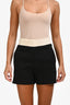 McQ Black/White High Rise Knit Shorts Size S