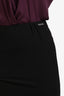 Galliano Black Pleated Detail Midi Skirt Size 38