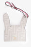 Fendi White/Pink Calf Leather 'Best Friend Forever' Rabbit Card Case