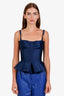 Burberry Blue Satin Bustier Top Size 38