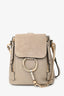 Chloe Beige Leather Suede Mini Faye Backpack