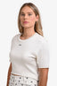 Off-White White Logo Ribbed Short Sleeve Top Size L