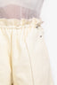 Hermès White Leather Lambskin Paperbag Waist Shorts Size 34