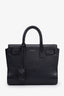 Saint Laurent Black Smooth Leather Nano Sac De Jour Top Handle with Strap