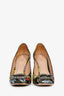 Gucci Black/Multi Floral Embroidered Dionysus Heels Size 37.5