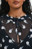 Rag & Bone Navy/White Floral Print Silk Blend Long Sleeve Sheer Top Size S