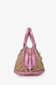 Gucci Purple/Beige GG Canvas Leather Heart Bit Shoulder Bag