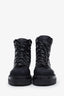 Pre-loved Chanel™ Black Calfskin Grosgrain Quilted Lace Up Boots Size 37