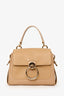 Chloe 2022 Tan Leather 'Mini Tess Day' Top Handle Bag with Strap