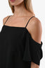 T by Alexander Wang Black Crepe Cold Shoulder Cropped Top Size 6