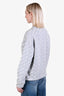 Balenciaga Grey Cotton Spandex Intarsia Logo Crewneck Sweater Size S