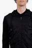 Moncler Black Nylon Knit Sleeve Hooded Jacket Size M Mens