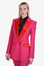 Hebe Studio Pink and Red Satin Blazer Size 42