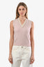 Pre-loved Chanel™ 2003 Pink/Beige Cashmere Interlocking CC Button Details Cardigan Size 36 and Sweater Size 36 Set
