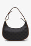 Celine Brown Leather Canvas Triomphe Ava Shoulder Bag