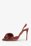 Aquazzura Pink Velvet Powder Puff Slingbacks Size 39