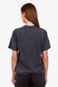 Anine Bing Grey Cotton Logo T-Shirt Size XS