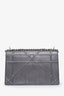 Christian Dior Silver Metallic Grained Leather Diorama Flap Bag