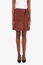 Weekend Max Mara Burgundy Suede Mini Skirt Size US 4