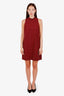 Sandro Burgundy Crystal Embellished Mini Dress Size 40
