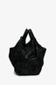 Valentino Black Python Embossed Leather Nuage Bow Hobo Bag