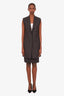 Brunello Cucinelli Grey Wool Monili Bead Knee Length Skirt Size 42