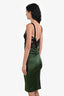 Roberto Cavalli Green Silk Lace Ruched Fitted Dress Size XS