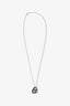 Hermès Silver Tone Black Swift O'Maillon Pendant Necklace