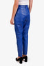 Magda Butrym Blue Sheep Leather High Waisted Tapered Pants Size 34