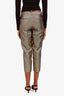 DSquared2 Gold Jacquard Cropped Straight Leg Pants Size 42