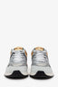 Gucci Silver Metallic Calfskin Glitter Mesh Mens Ultrapace Sneakers Size 6