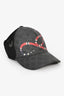 Gucci Grey/Red Leather GG Monogram Snake Baseball Hat Size M