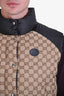 Gucci Beige/Black GG Cotton Canvas Down Vest Size 42