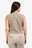 Theory Taupe Linen Blend Trucker Vest Size 12