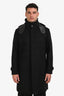 Fendi Black Wool Leather Logo Double Breasted Jacket Size 50 Mens