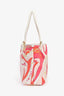 Emilio Pucci Pink Coated Canvas Leather Trimmed Small Tote