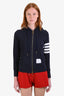 Thom Browne Navy 4 Bar Zip Up Hoodie Size 0