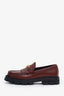 Celine Burgundy Leather Fringe Triomphe Margaret Loafers Size 38