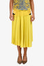 Sacai Yellow Pleated Midi 2-Piece Skirt Size 1