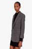 Celine Grey Wool Cotton Single Breasted Blazer Size 34