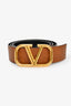 Valentino Brown Leather VLogo Belt Size 90/38