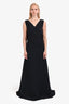 Christian Dior 2015 Navy Silk Blend Backless Embellished Gown Size 4