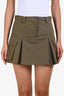 The Frankie Shop Green Pleated Cargo Mini Skirt Size S