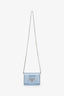 Prada Blue Metallic Soft Calfskin Wallet on Chain