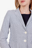 Weekend By Max Mara Blue/White Pinstripe Cotton Blazer Size 6