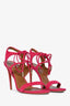 Aquazzura Pink Suede Strappy Heeled Sandal Size 38