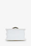 Dolce & Gabbana White Leather Micro Mini Devotion Bag With Chain Strap
